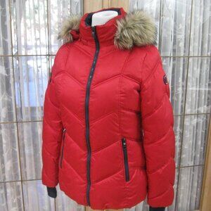 Nautica red quilted coat size S